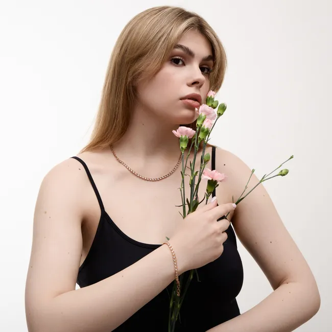 Срібний набір Арабський Бісмарк в позолоті з фіанітами  зображення 5