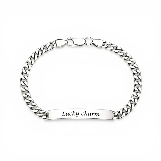 Серебряный браслет панцирный с пластиной