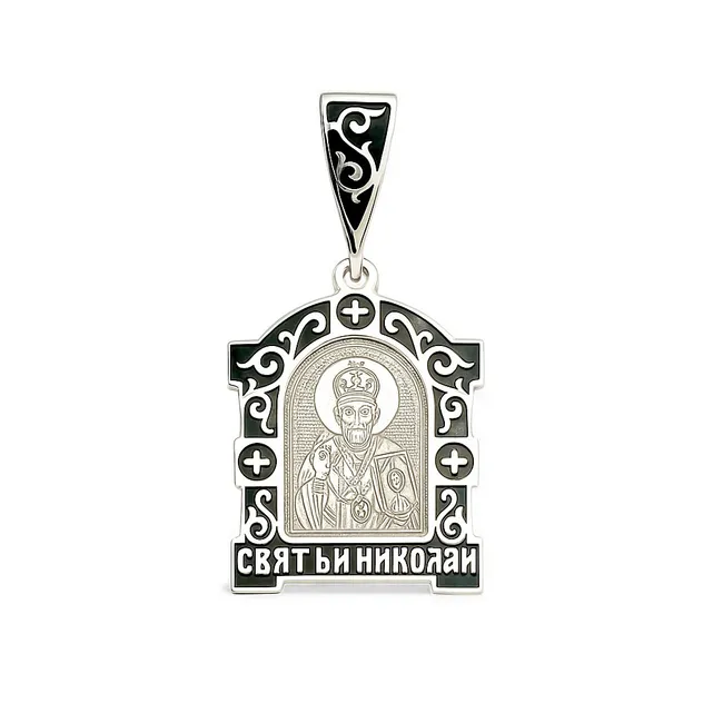 Срібна підвіска Святий Миколай 