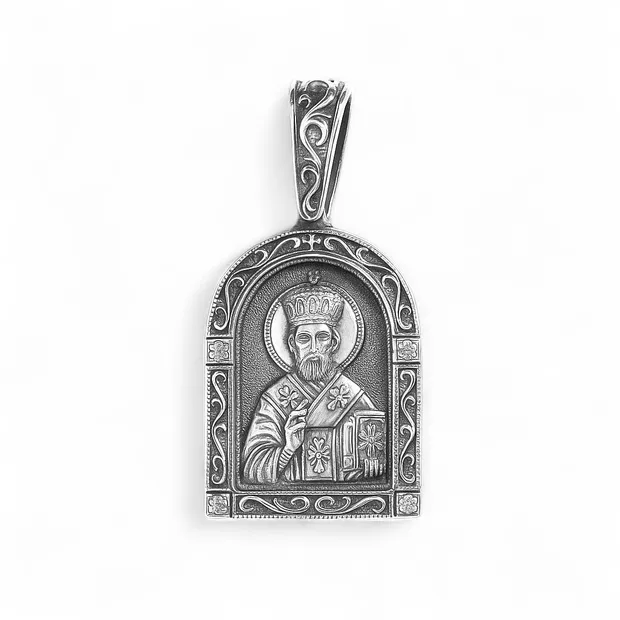 Silver pendant Saint Nicholas 
