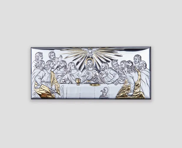 Серебряная икона Святая Вечеря EP63-382XG/S