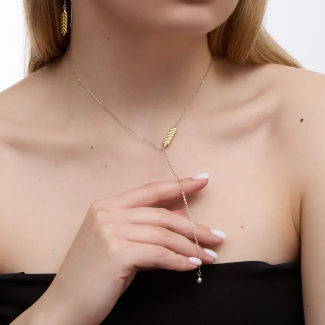 Срібне Кольє Колосок  зображення 2