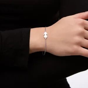 Silver bracelet for engraving with pedant Daughter  зображення 2