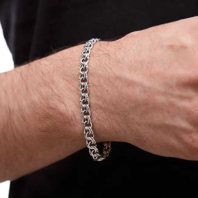 Серебряный браслет Плоский Бисмарк  зображення 3