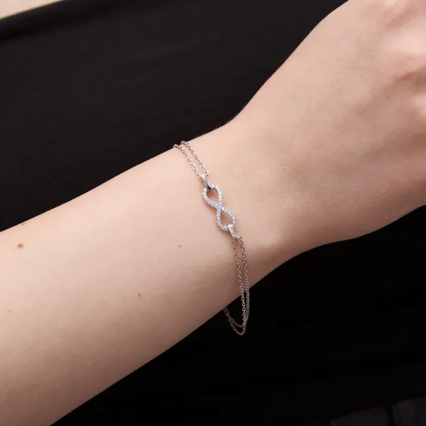 Срібний браслет Безкінечність