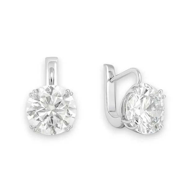 Срібні сережки англійська застібка Великий Фіаніт 