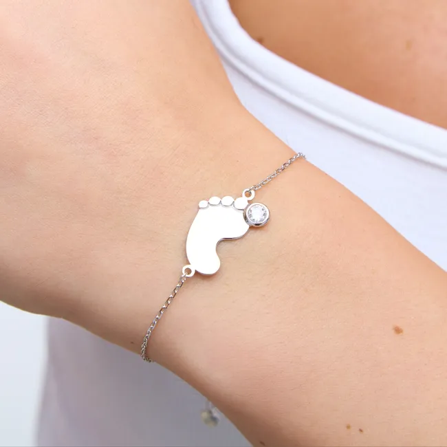 Срібний браслет для мам Ніжка  зображення 3