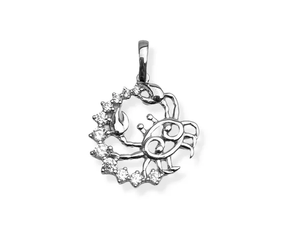 Срібна підвіска Рак