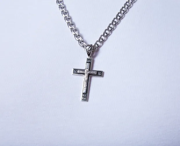 Серебряный крестик Вера маленький 