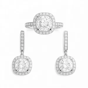 Срібний набір Смарагд прозорий 