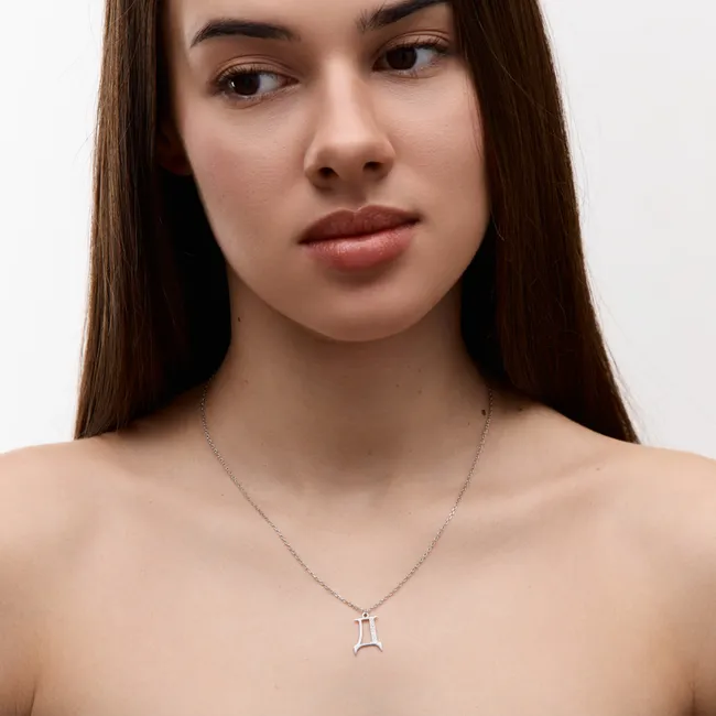 Срібне кольє буква Д  зображення 3