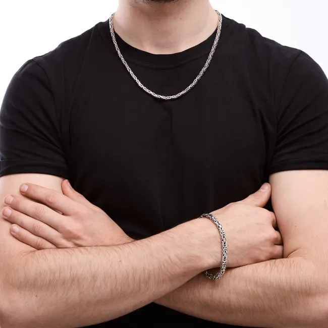 Срібний чоловічий набір Лисячий Хвіст  зображення 2