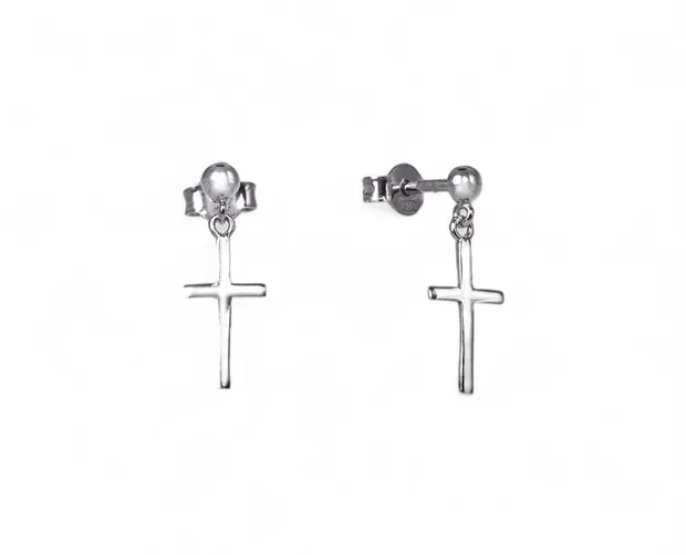 Silver Stud Earrings Crosses