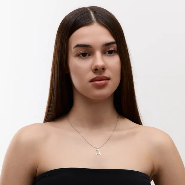 Срібне кольє буква Д