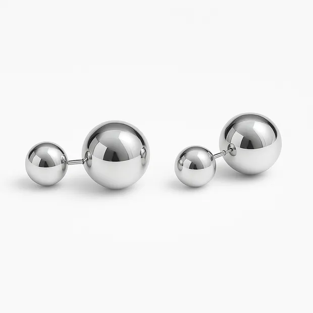 Silver Earrings Balls