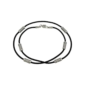 Шовковий шнурок з срібними вставками Миколай Чудотворець 