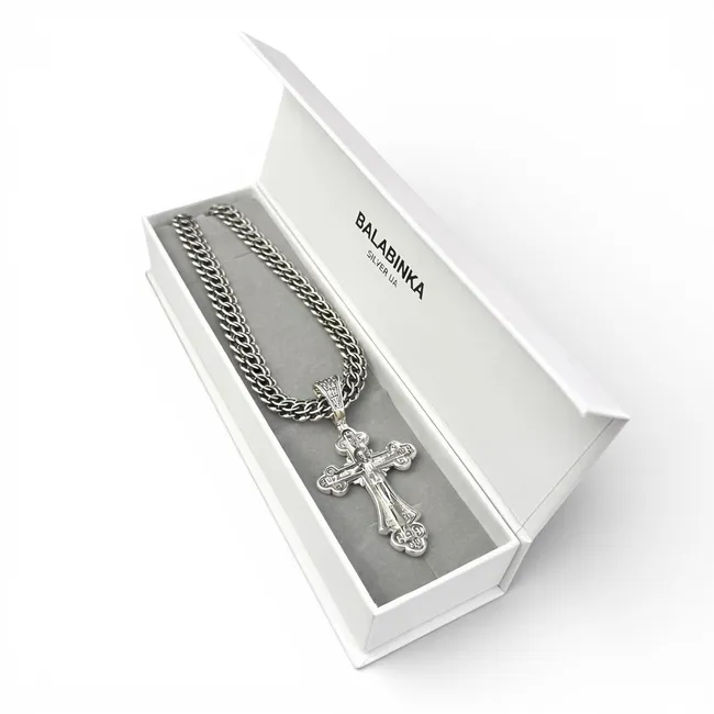 Срібний набір Сильний та Футляр для прикрас "Балабінка" 