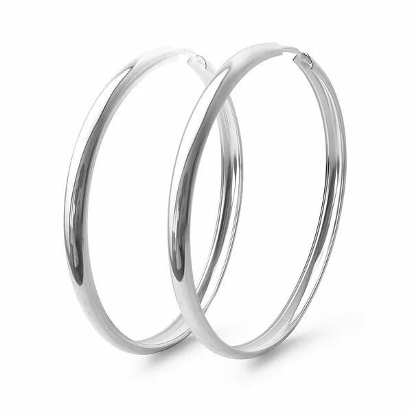 Срібні сережки широкі конго 