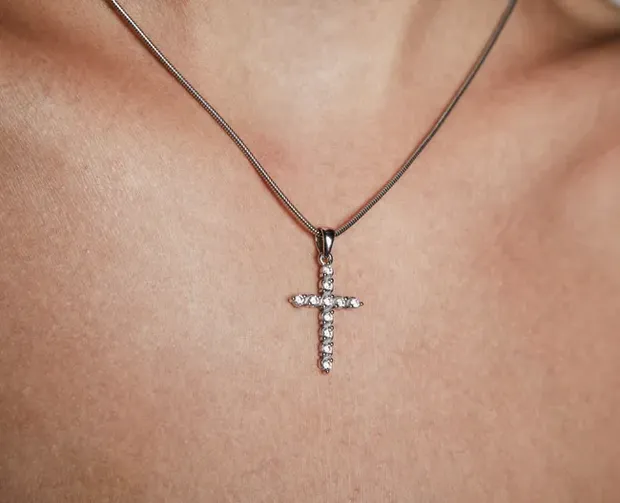 Срібний декоративний хрестик Сяйво та Коробка під набір "Happy everyday"