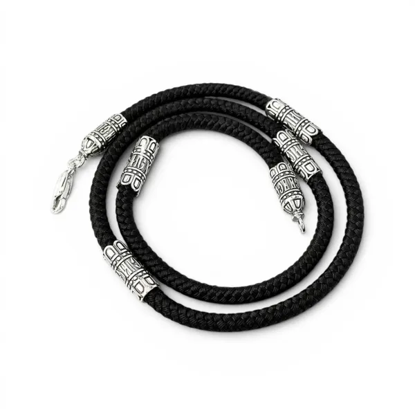 Silk lace with silver inserts wide