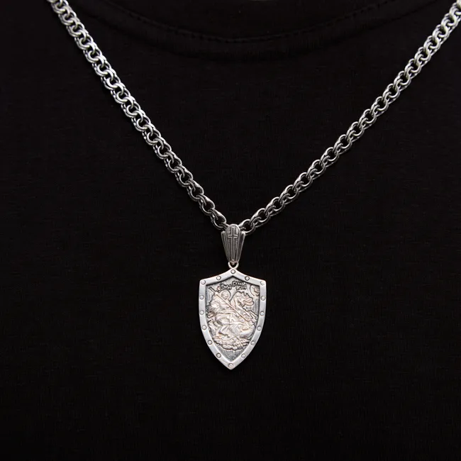 Серебряная подвеска Щит Георгий Змееборец   зображення 4