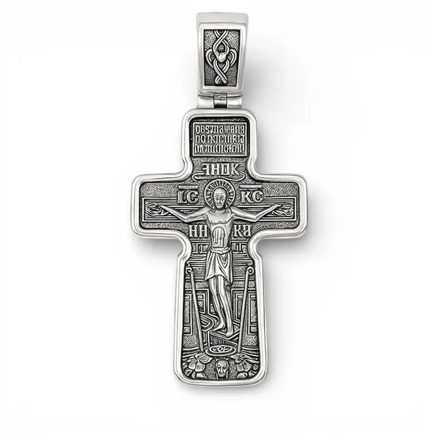 Срібний хрестик Архангел Михайло 