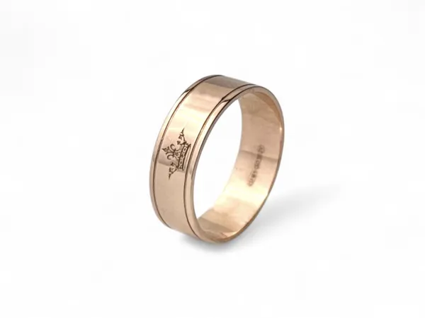 Серебряное обручальное кольцо Американка с короной 