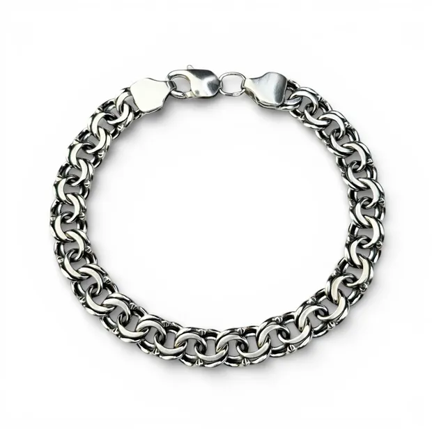Срібний браслет Плоский Бісмарк 