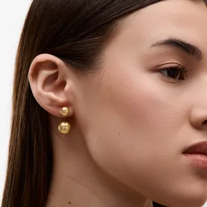 Срібні сережки Кульки в позолоті  зображення 4