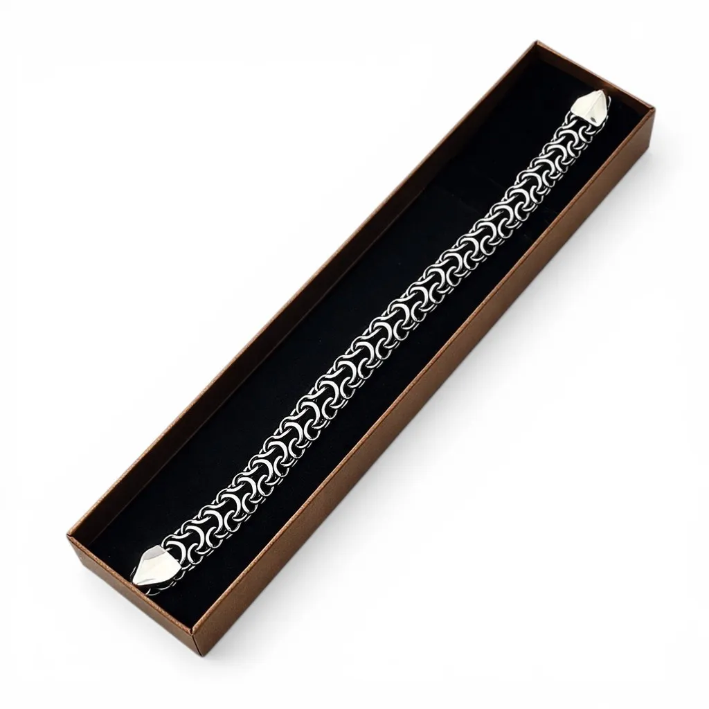 Срібний чоловічий набір Рамзес та Коробка під браслет "Happy everyday"  