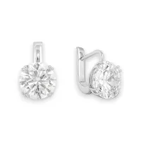 Срібні сережки англійська застібка Великий Фіаніт 