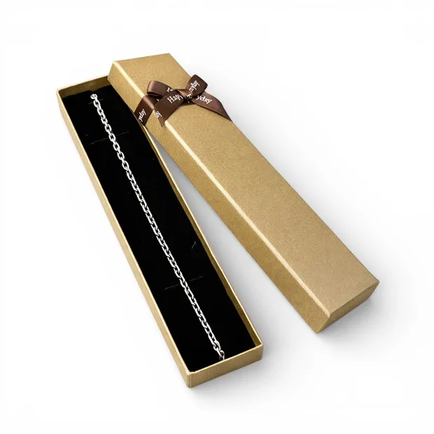 Срібний ланцюжок Якір та Коробка під браслет "Happy everyday"