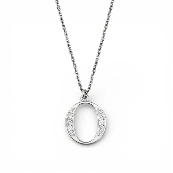 Срібне кольє буква О