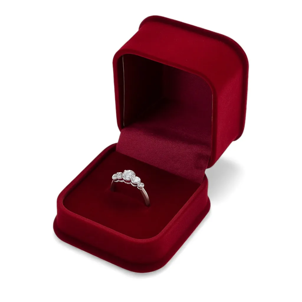 Срібний набір Джулія та Футляр №7 бордовий