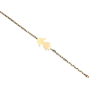 Silver bracelet for engraving with gilding Daughter 