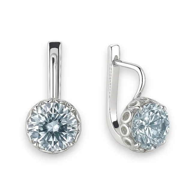 Срібні сережки з англійською застібкою Княгиня  