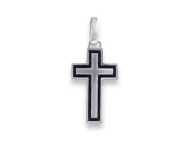 Silver cross with a pond enamel Prayer