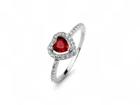 Silver ring Marsel Heart with zirconium insert Ruby