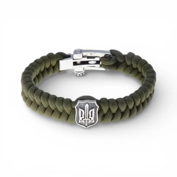 Braided bracelet with a silver Trident  Power