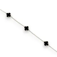 Срібний браслет Конюшина 