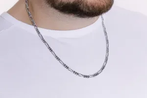 Срібний чоловічий ланцюжок Комбінований та Коробка під набір "Happy everyday"  зображення 2