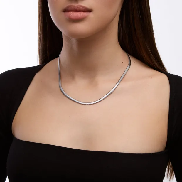 Срібний ланцюжок Плоский Снейк 