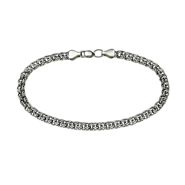 Срібний браслет Плоский Бісмарк