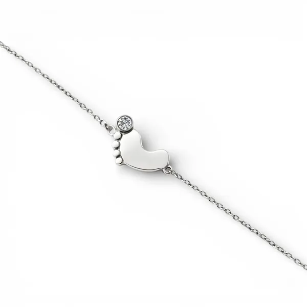 Серебряный браслет для мам Ножка