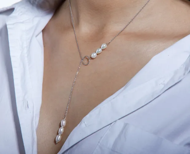 Silver Pearl Necklace