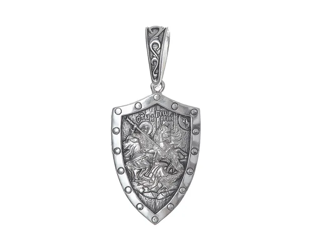 Silver pendant Shield Georgy snake wrangler