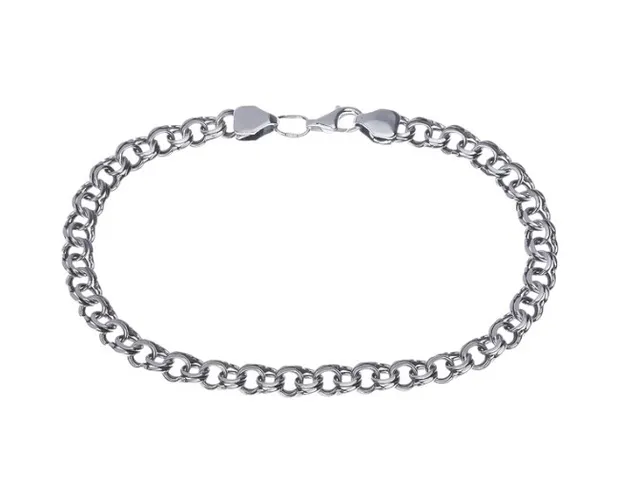 Срібний браслет плоский бісмарк 
