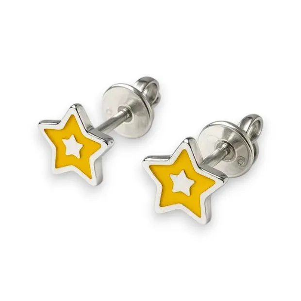Серебряные серьги детские Звездочки 