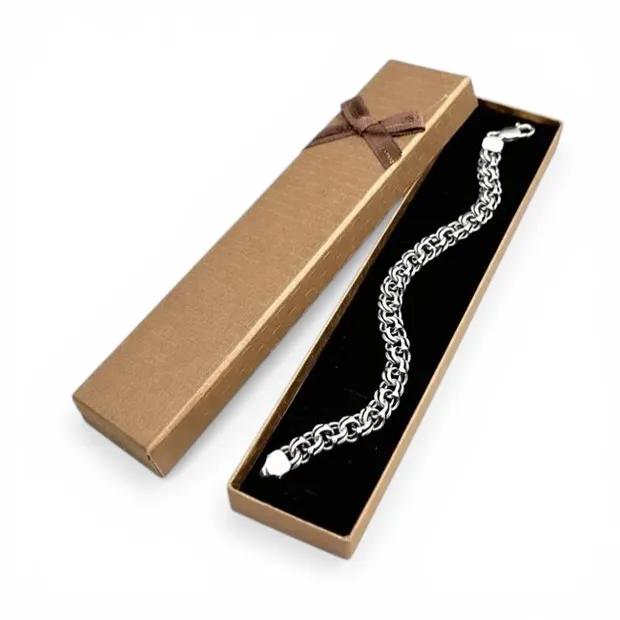 Срібний чоловічий браслет Класичний Бісмарк та коробка під браслет Romance