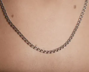 Срібний чоловічий ланцюжок Плоский Бісмарк та Коробка під набір квадратна  зображення 2